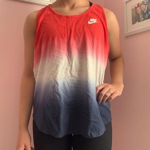 Nike Red White & Blue Ombré Tank Top